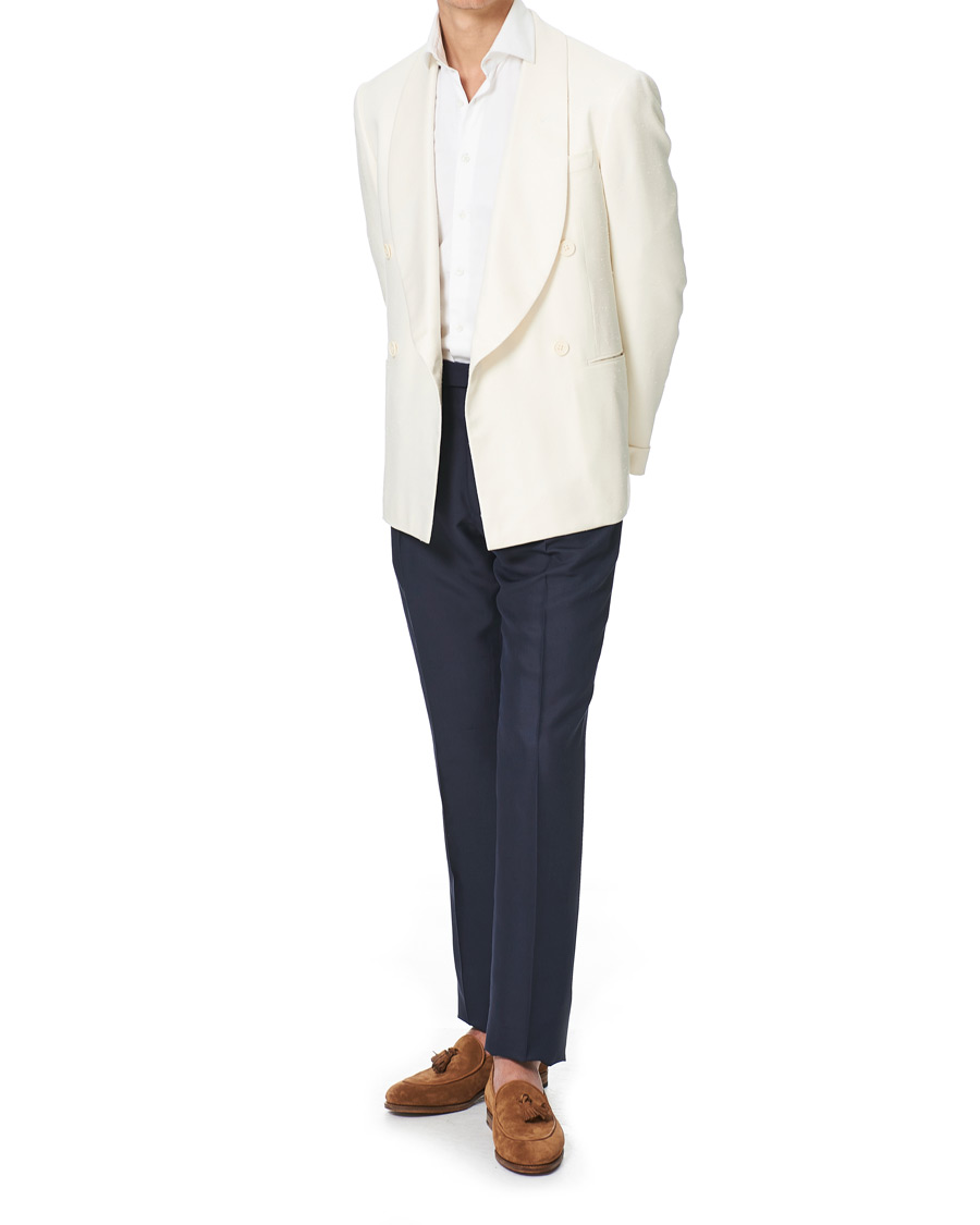 Hombres | Pantalones | Ralph Lauren Purple Label | Shantung Silk Trousers Navy
