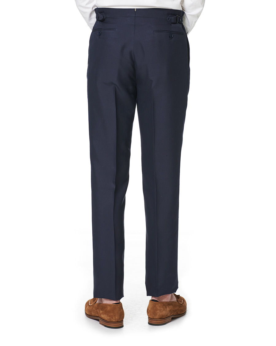 Hombres | Pantalones | Ralph Lauren Purple Label | Shantung Silk Trousers Navy