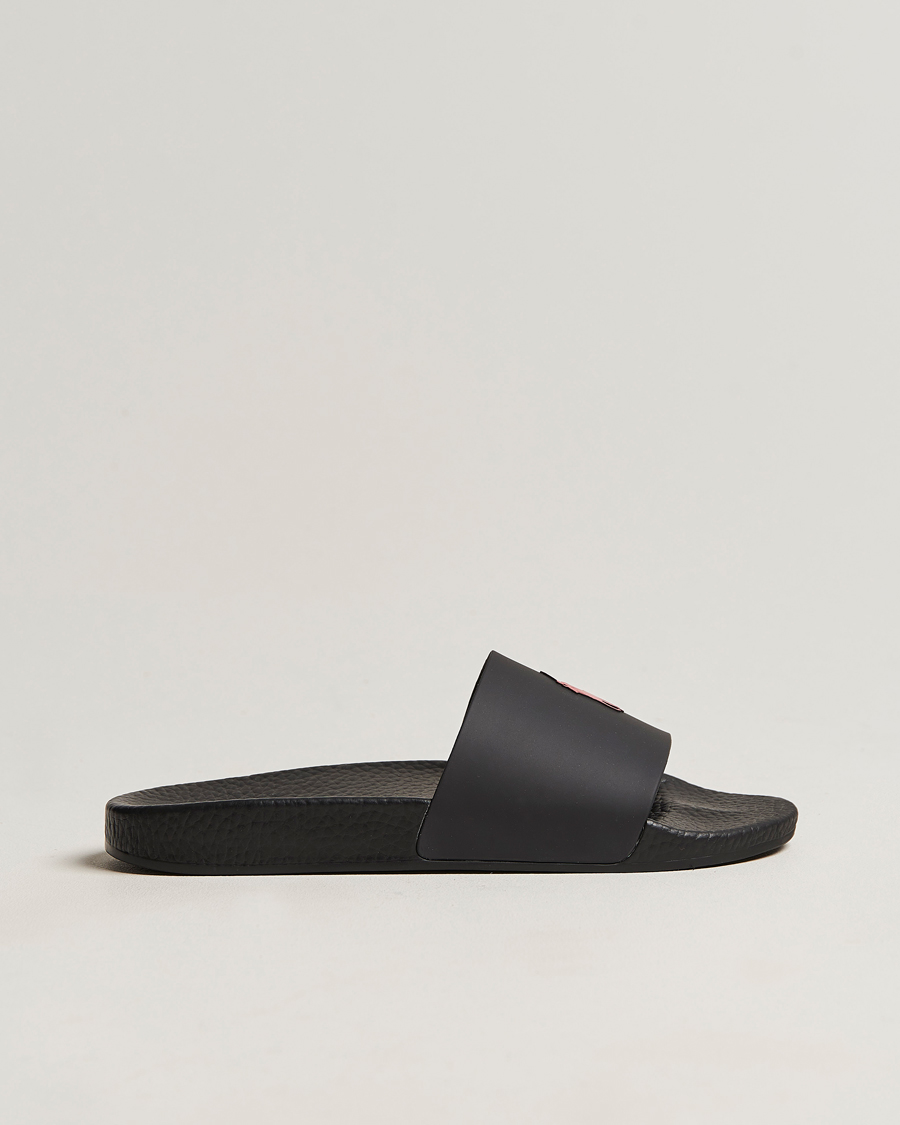 Hombres | Polo Ralph Lauren Logo Slides Black | Polo Ralph Lauren | Logo Slides Black