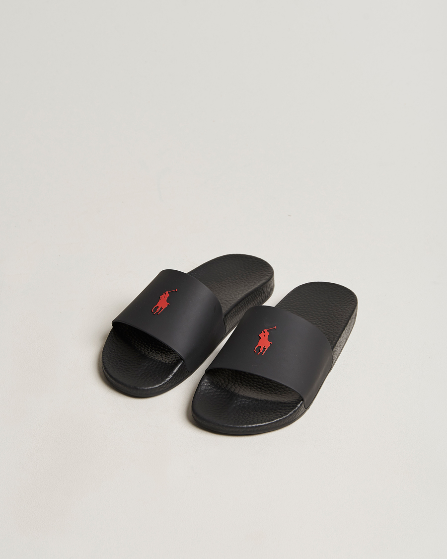 Hombres | Polo Ralph Lauren Logo Slides Black | Polo Ralph Lauren | Logo Slides Black