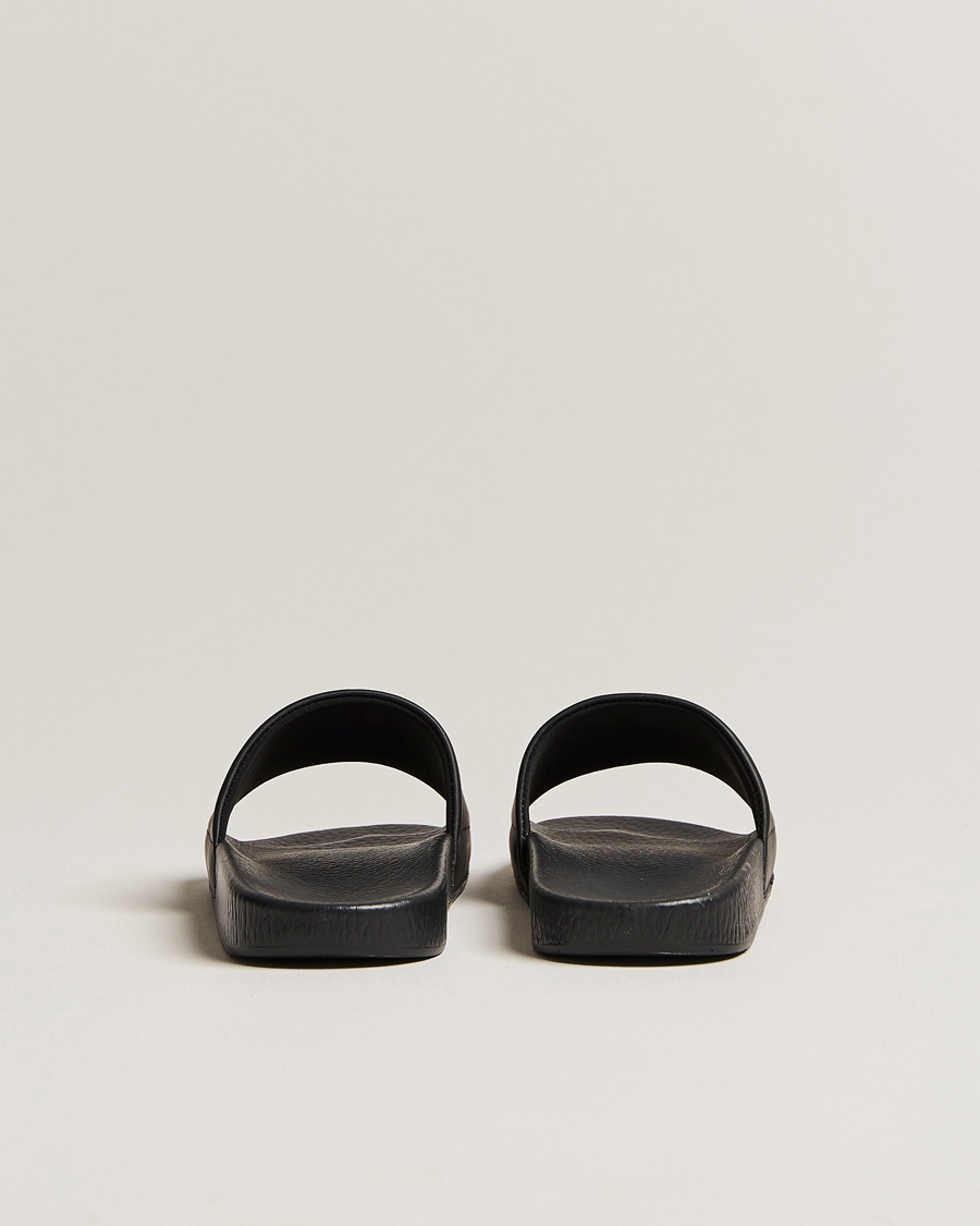 Hombres | Polo Ralph Lauren Leather Logo Slides Black | Polo Ralph Lauren | Leather Logo Slides Black