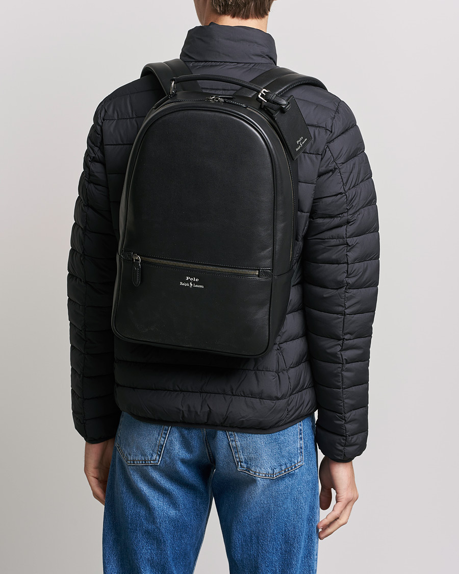 Hombres | Polo Ralph Lauren Leather Backpack Black | Polo Ralph Lauren | Leather Backpack Black