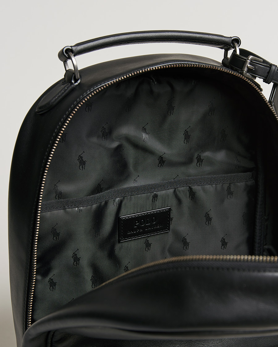 Hombres | Polo Ralph Lauren Leather Backpack Black | Polo Ralph Lauren | Leather Backpack Black