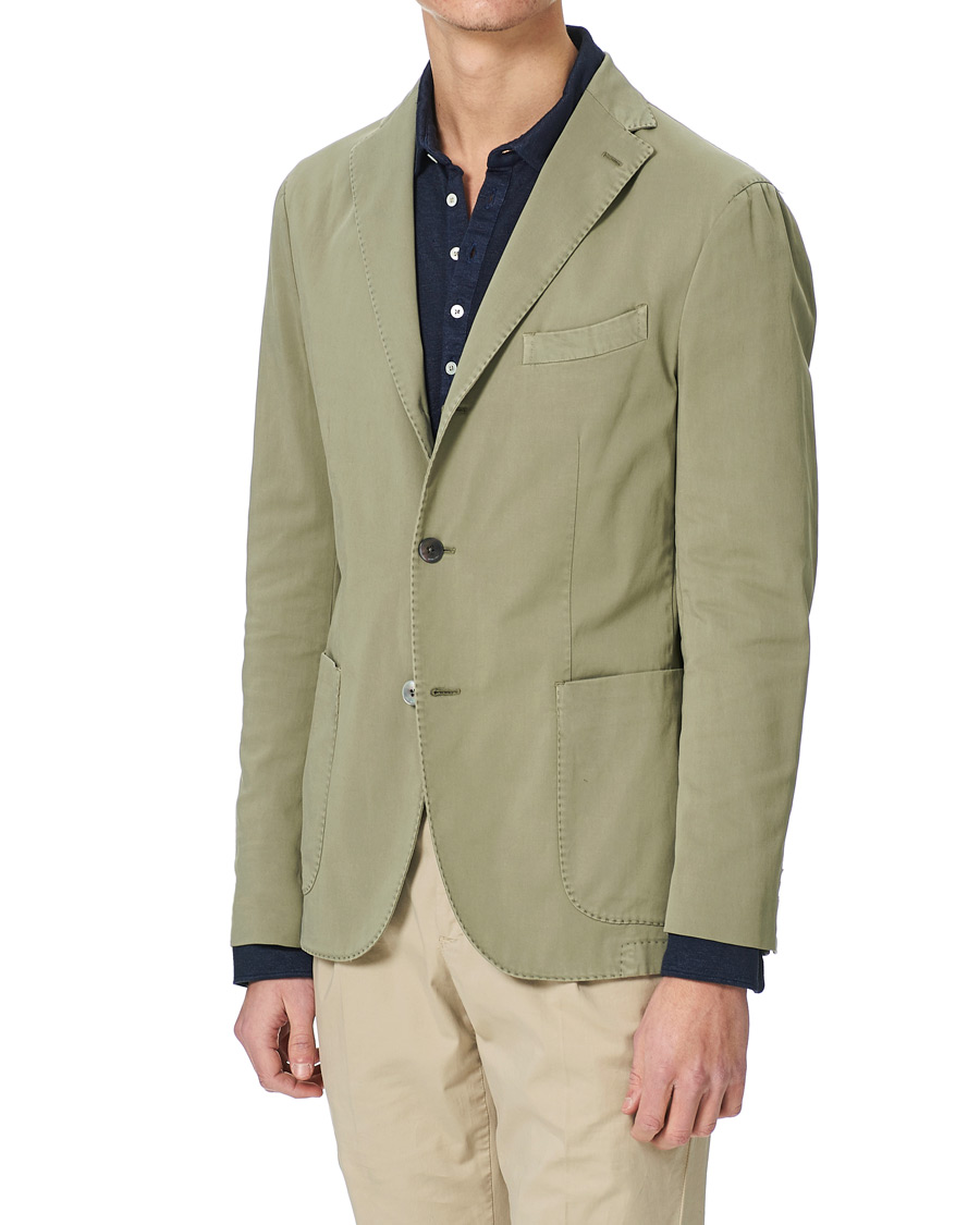 Hombres | Blazers | Boglioli | K Jacket Cotton Stretch Blazer Olive