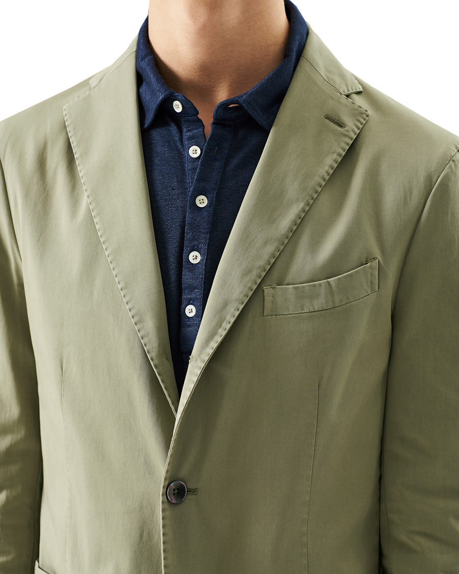 Hombres | Blazers | Boglioli | K Jacket Cotton Stretch Blazer Olive