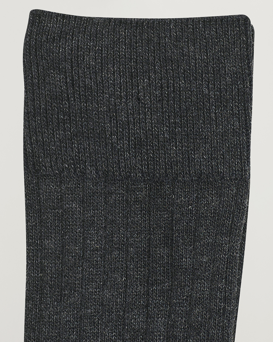 Hombres | Departamentos | Amanda Christensen | 3-Pack True Cotton Ribbed Socks Antracite Melange