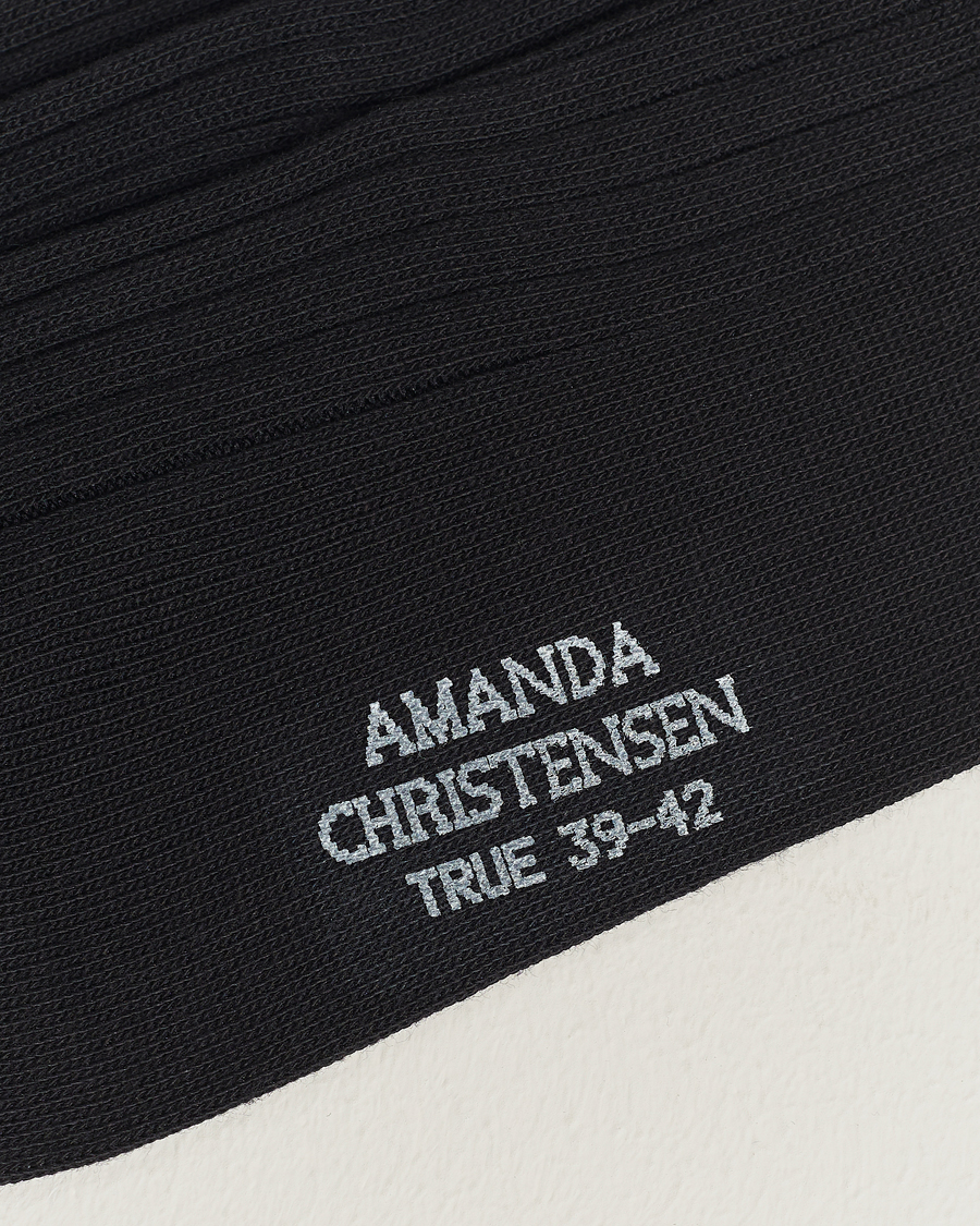 Hombres | Departamentos | Amanda Christensen | 3-Pack True Cotton Ribbed Socks Black