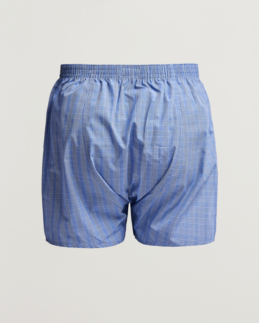 Hombres |  | Derek Rose | Classic Fit Cotton Boxer Shorts Blue