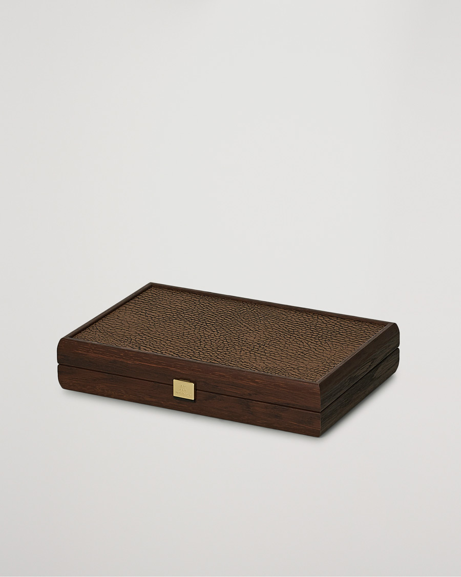 Hombres | Juegos | Manopoulos | Small Leatherette Backgammon Set Caramel Brown
