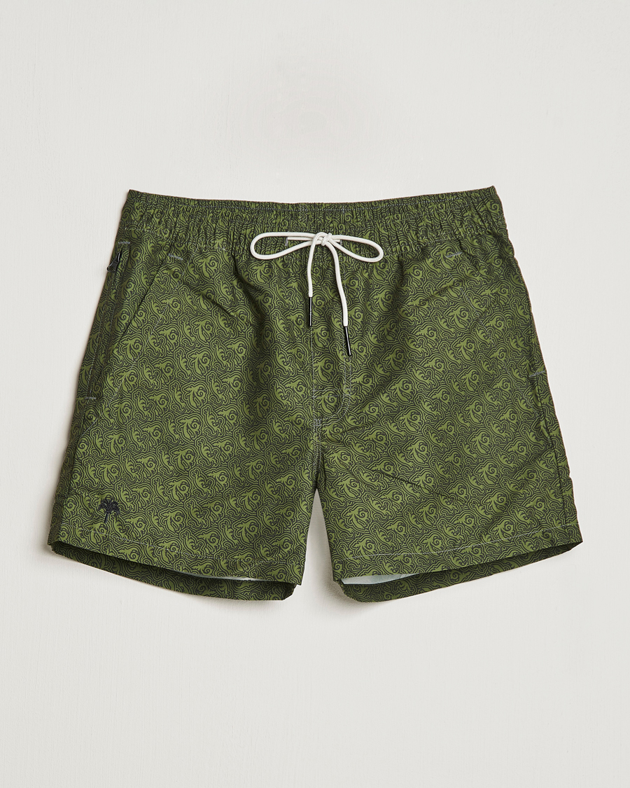 Hombres | Bañadores | OAS | Printed Swimshorts Green Squiggle