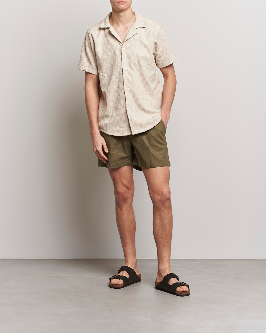 Hombres | Pantalones cortos | OAS | Linen Shorts Army