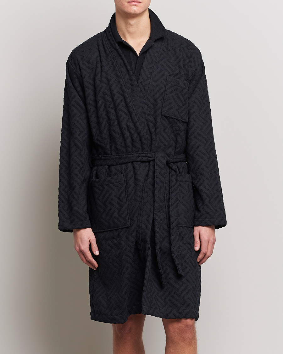 Hombres | Pijamas y batas | OAS | Terry Robe Black Crossroad