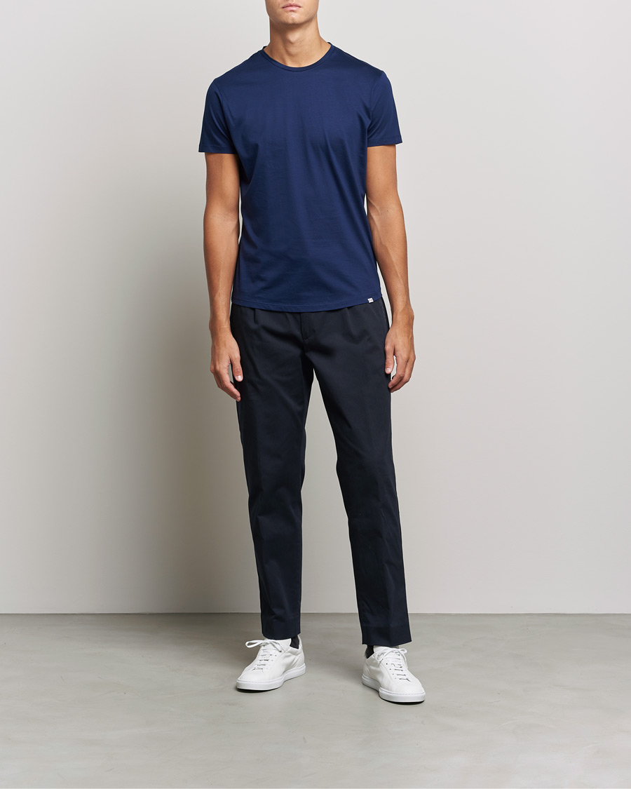 Hombres | Camisetas | Orlebar Brown | OB Crew Neck Mercerised Cotton Tee Navy