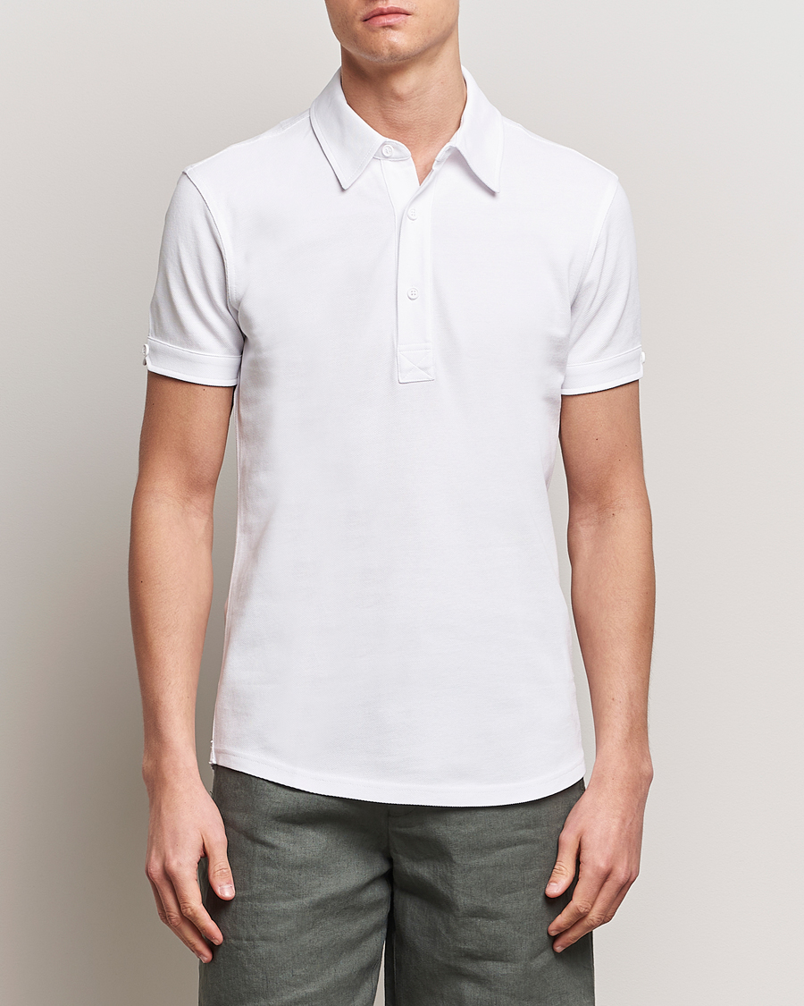 Hombres | Camisas polo de manga corta | Orlebar Brown | Sebastian Tailored Cotton Polo White
