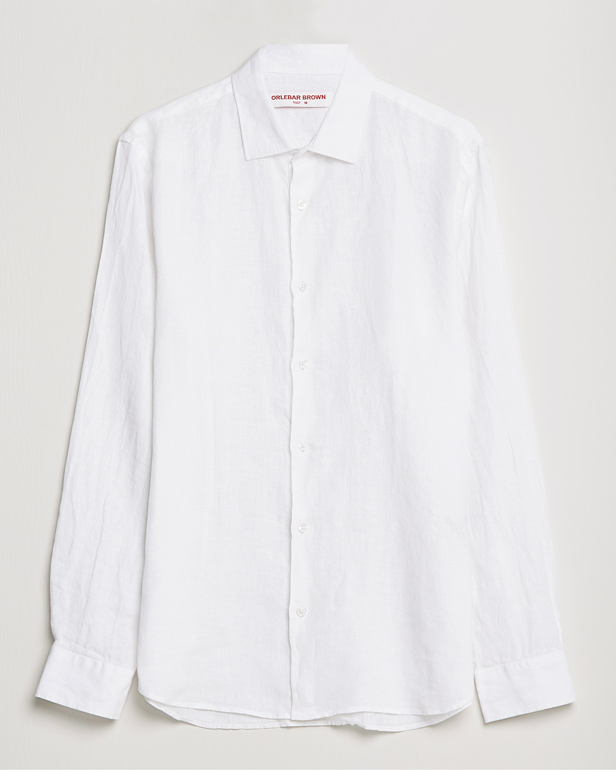 Hombres | Camisas | Orlebar Brown | Giles Linen CLS Shirt White