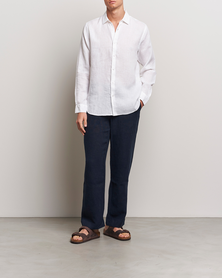 Hombres | Camisas | Orlebar Brown | Giles Linen CLS Shirt White