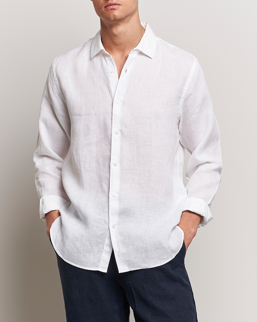 Hombres | Camisas | Orlebar Brown | Giles Linen CLS Shirt White
