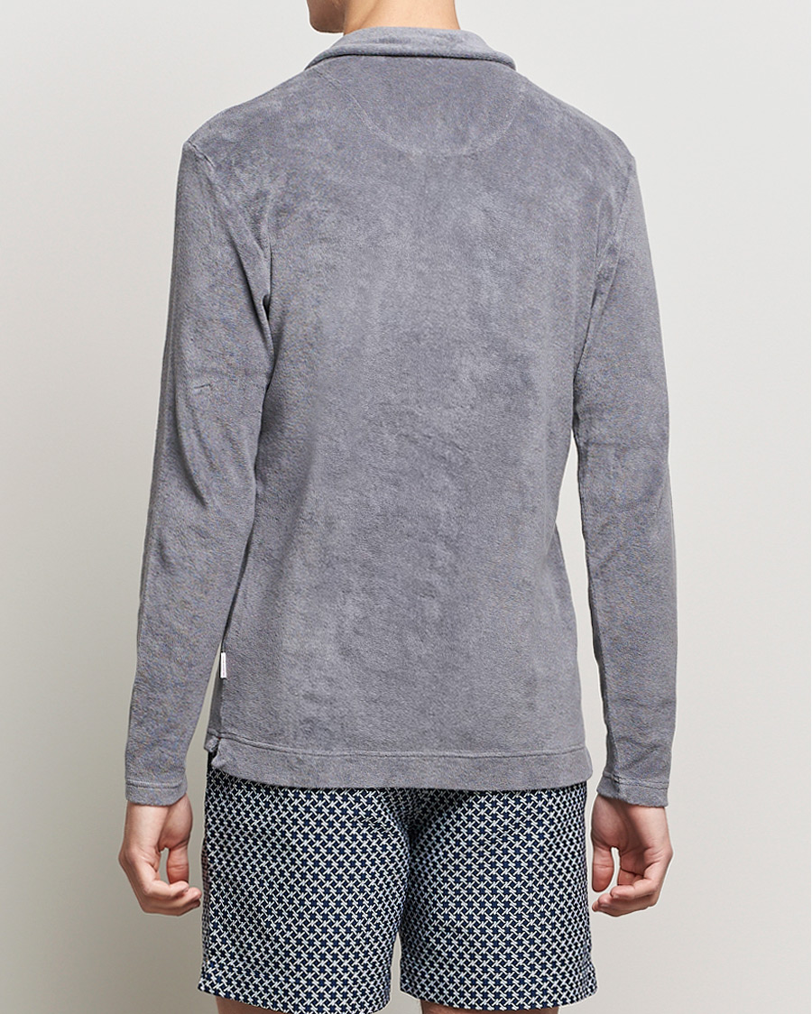 Hombres | Jerséis y prendas de punto | Orlebar Brown | Terry Long Sleeve Polo Granite