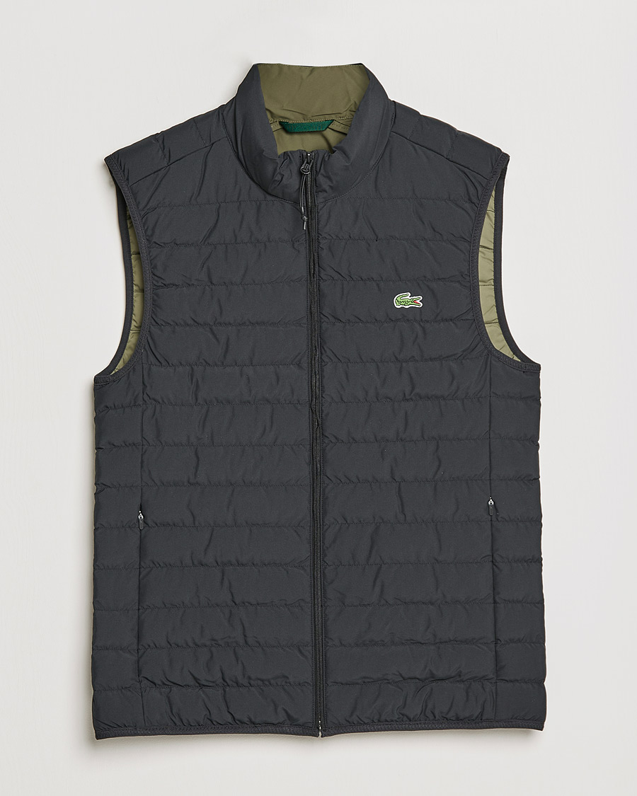 Hombres | Chalecos | Lacoste | Lightweight Water-Resistant Quilted Zip Vest Black