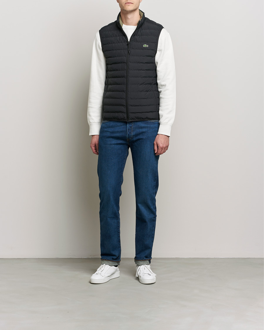 Hombres | Chalecos | Lacoste | Lightweight Water-Resistant Quilted Zip Vest Black
