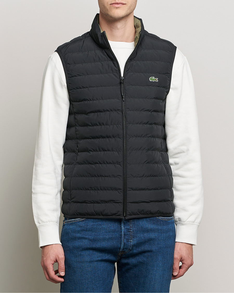 Hombres | Chalecos | Lacoste | Lightweight Water-Resistant Quilted Zip Vest Black