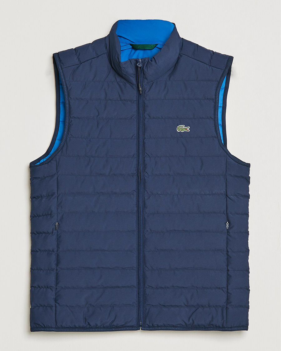 Hombres | Chalecos | Lacoste | Lightweight Water-Resistant Quilted Zip Vest Navy Blue