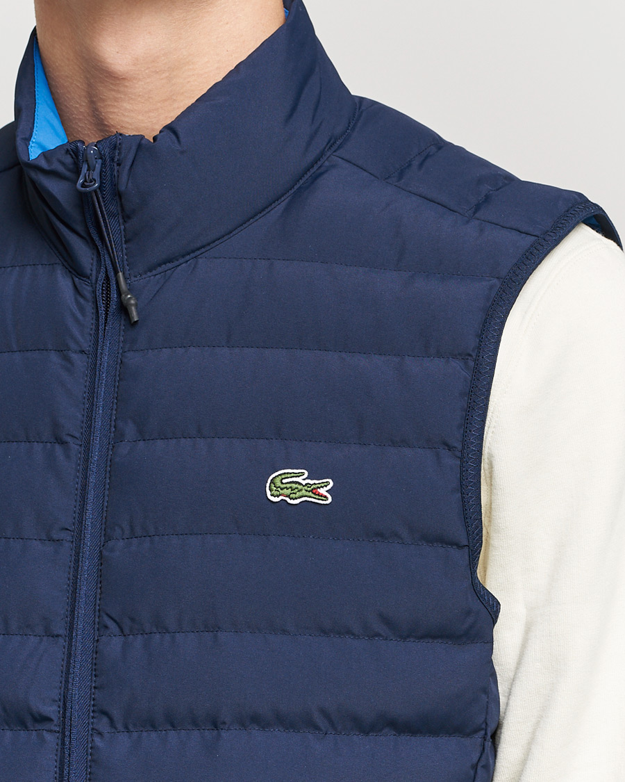 Hombres | Chalecos | Lacoste | Lightweight Water-Resistant Quilted Zip Vest Navy Blue