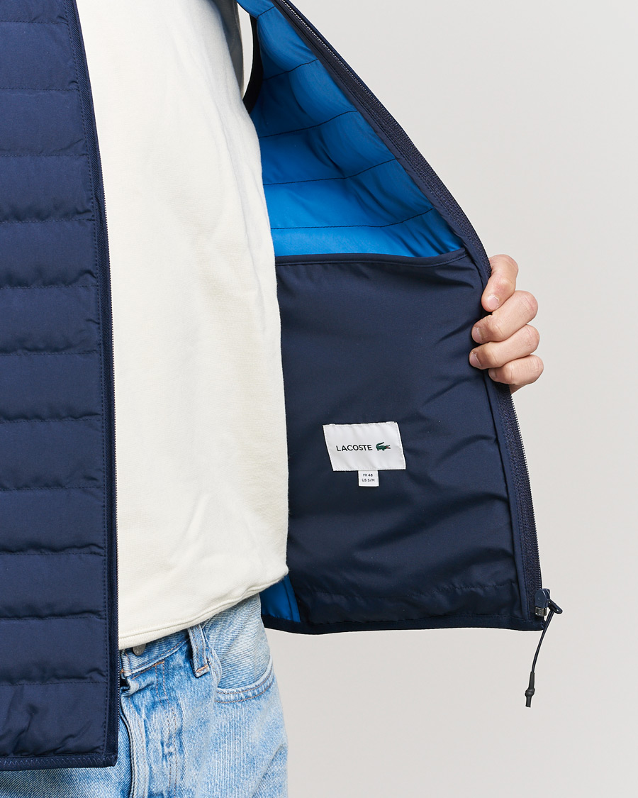 Hombres | Chalecos | Lacoste | Lightweight Water-Resistant Quilted Zip Vest Navy Blue