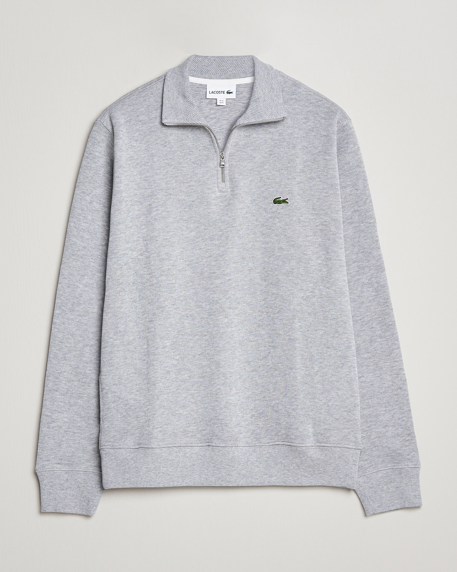 Hombres | Jerséis y prendas de punto | Lacoste | Rib Interlock Half Zip Silver Chine