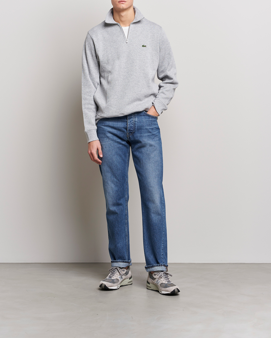 Hombres | Jerséis y prendas de punto | Lacoste | Rib Interlock Half Zip Silver Chine