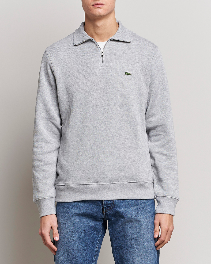 Hombres | Jerséis y prendas de punto | Lacoste | Rib Interlock Half Zip Silver Chine