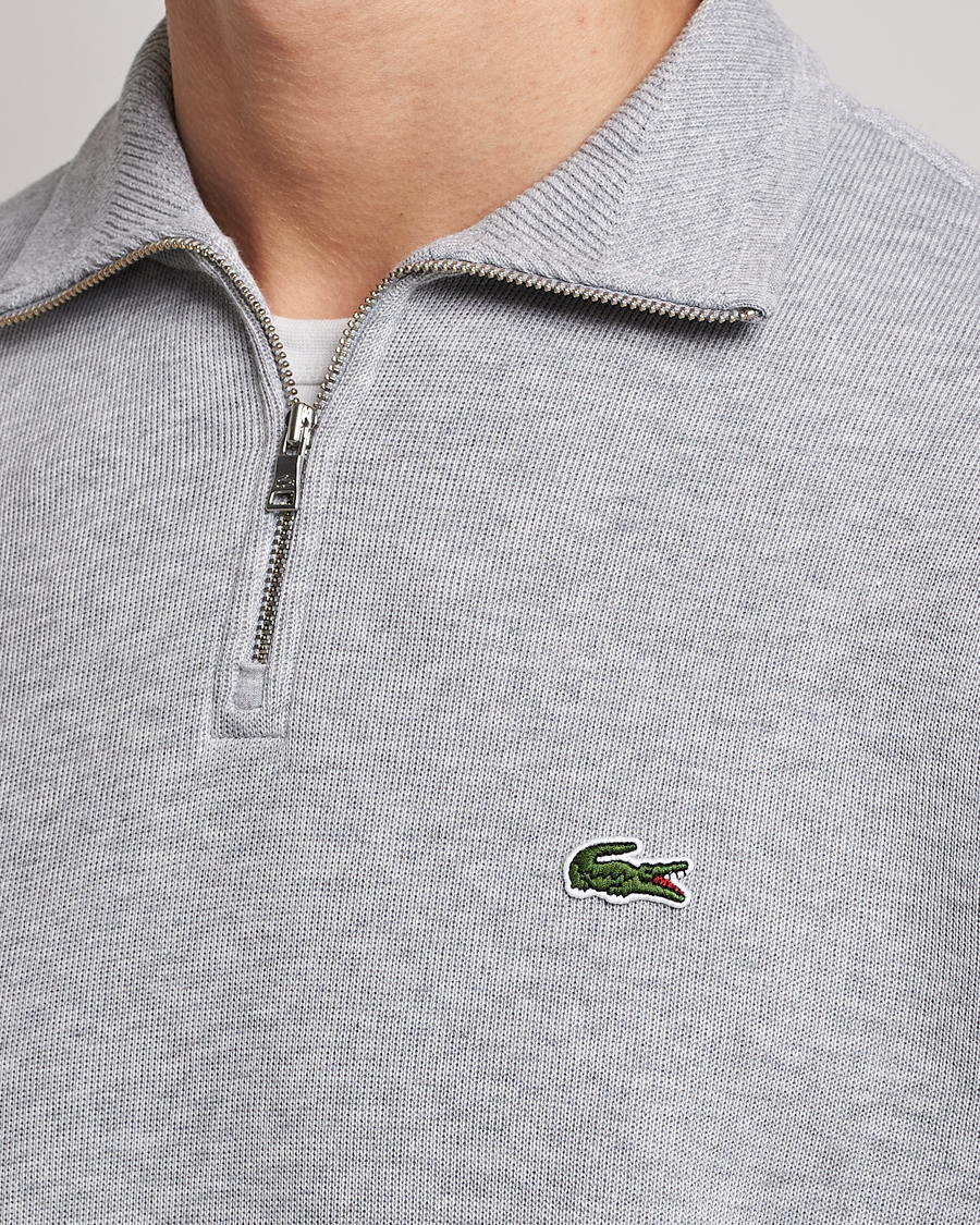 Hombres | Jerséis y prendas de punto | Lacoste | Rib Interlock Half Zip Silver Chine
