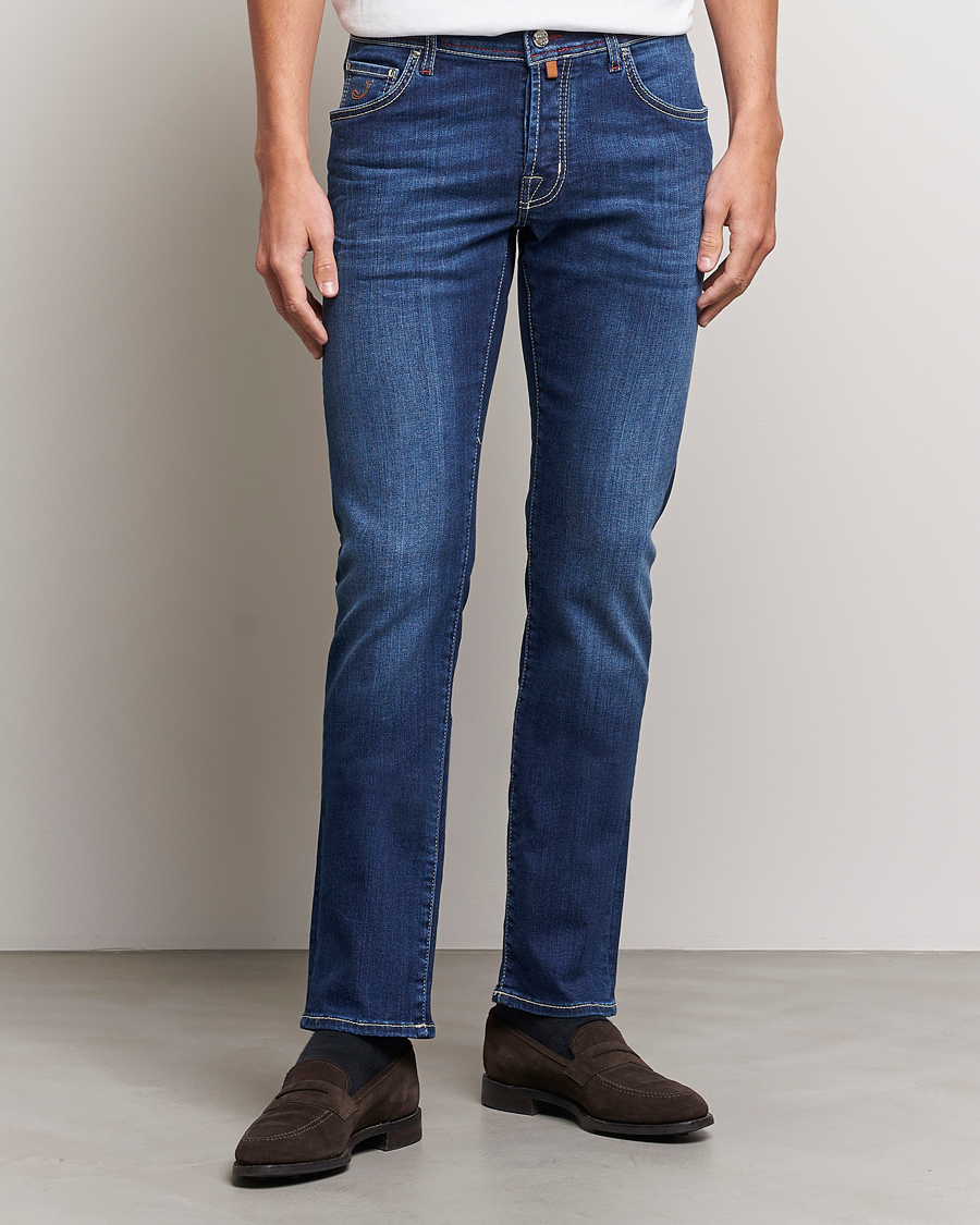 Hombres | Italian Department | Jacob Cohën | Nick 622 Slim Fit Stretch Jeans Medium Dark