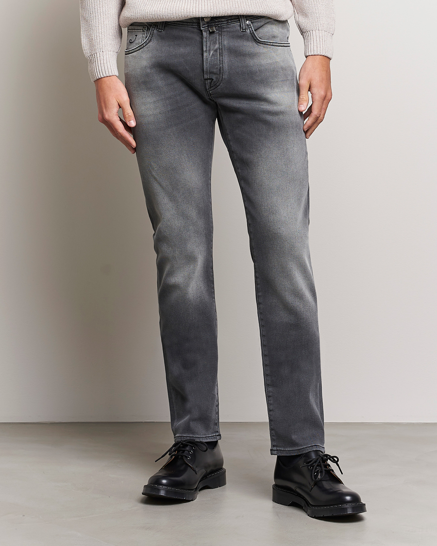 Hombres | Italian Department | Jacob Cohën | Nick 622 Slim Fit Stretch Jeans Black Medium Wash