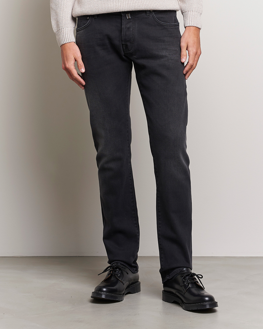 Hombres | Italian Department | Jacob Cohën | Nick 622 Slim Fit Stretch Jeans Black Dark Stone