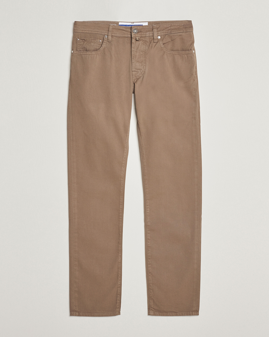 Hombres | Pantalones | Jacob Cohën | Bard Garment Dyed Gabardine Trousers Khaki