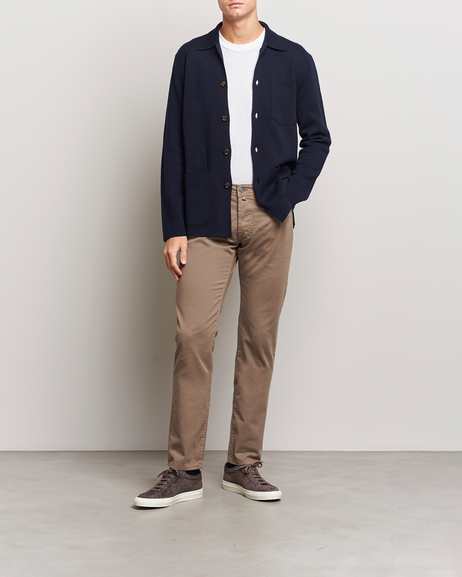 Hombres | Pantalones | Jacob Cohën | Bard Garment Dyed Gabardine Trousers Khaki