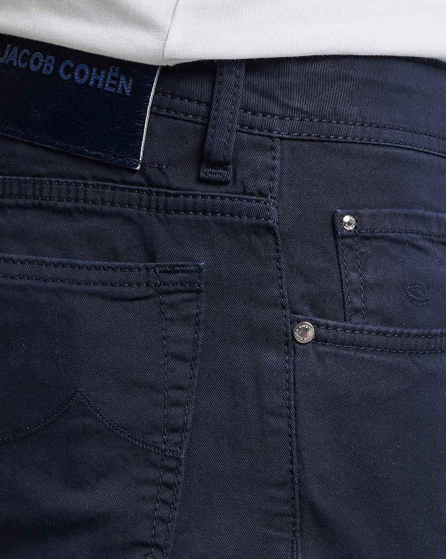 Hombres | Pantalones | Jacob Cohën | Bard Garment Dyed Gabardine Trousers Navy