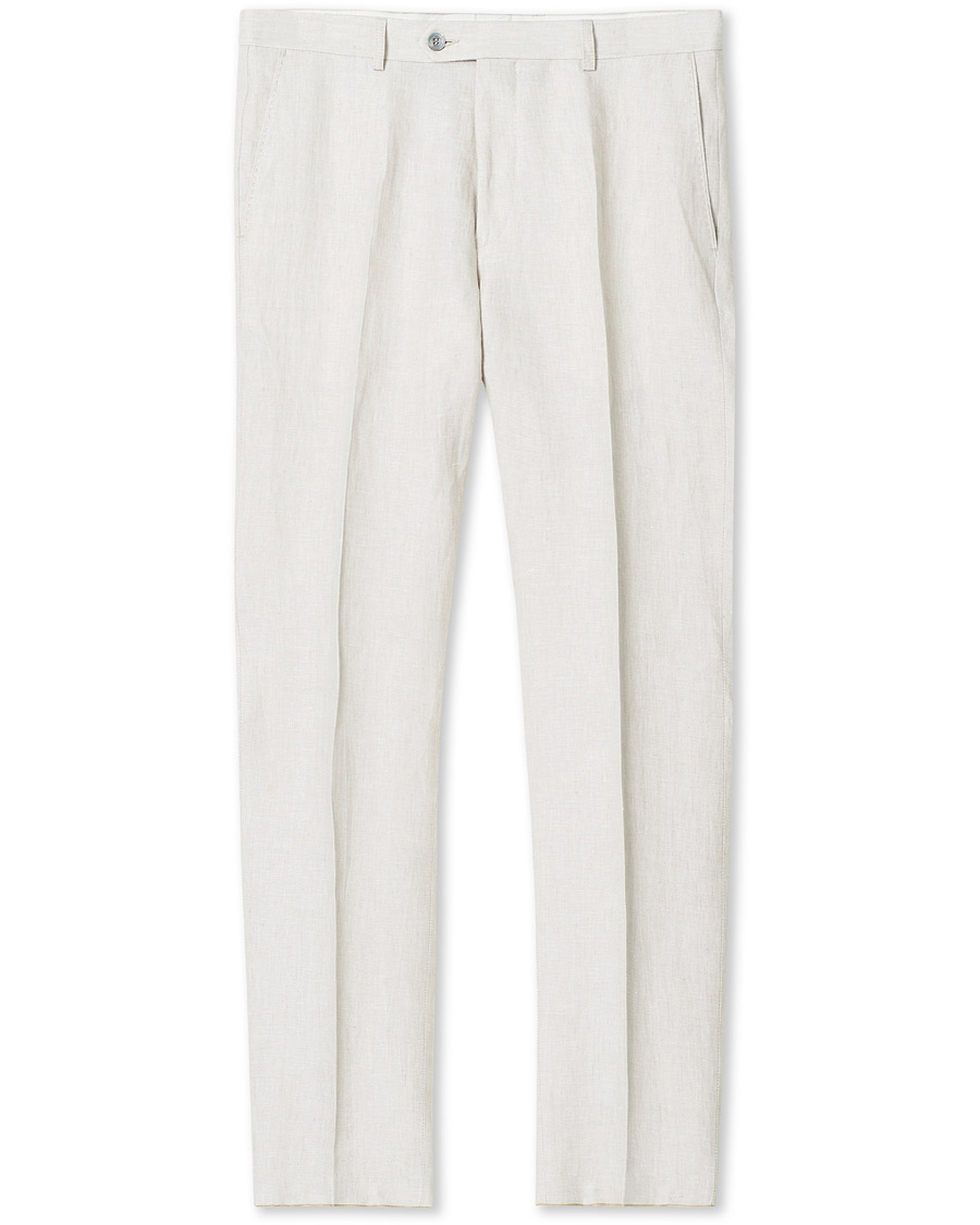 Hombres | Pantalones | Oscar Jacobson | Denz Linen Trousers Off White