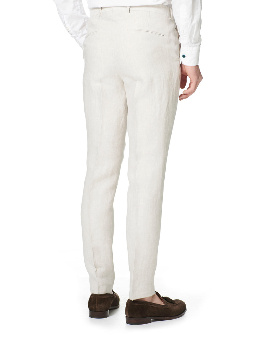 Hombres | Pantalones | Oscar Jacobson | Denz Linen Trousers Off White