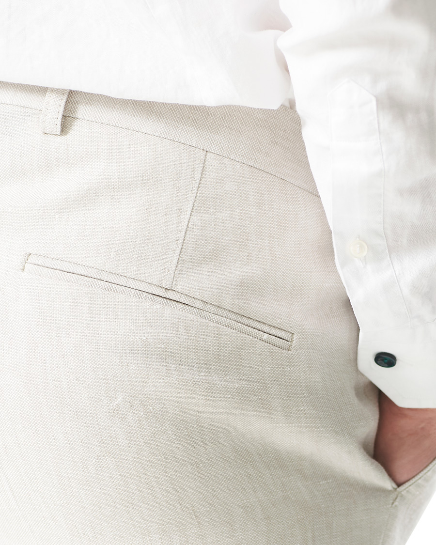 Hombres | Pantalones | Oscar Jacobson | Denz Linen Trousers Off White