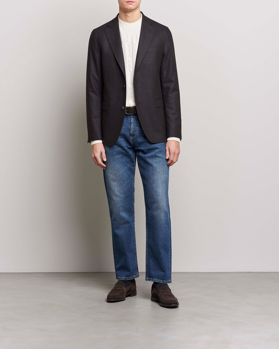 Hombres | Vaqueros | Oscar Jacobson | Johan Straight Fit Cotton Stretch Jeans Vintage Wash