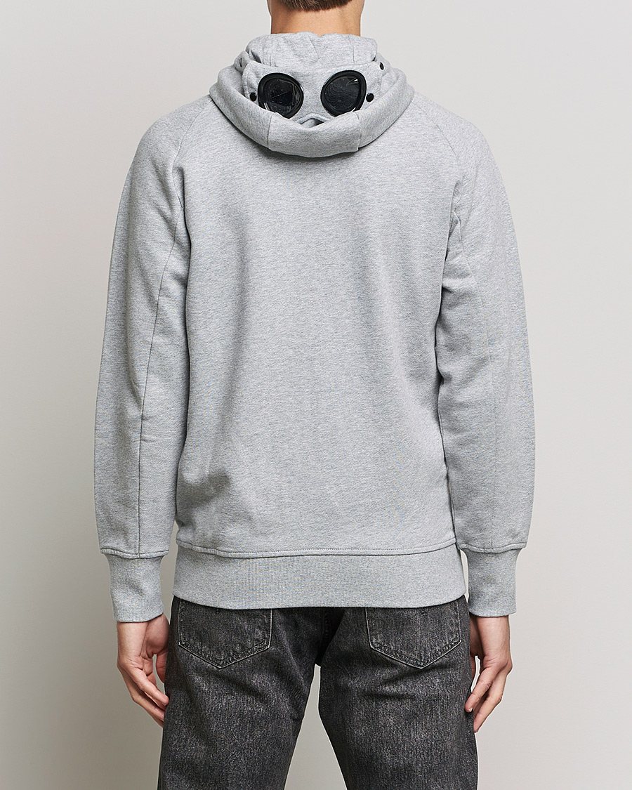 Hombres | Jerséis y prendas de punto | C.P. Company | Diagonal Raised Fleece Full Zip Goggle Hoodie Grey