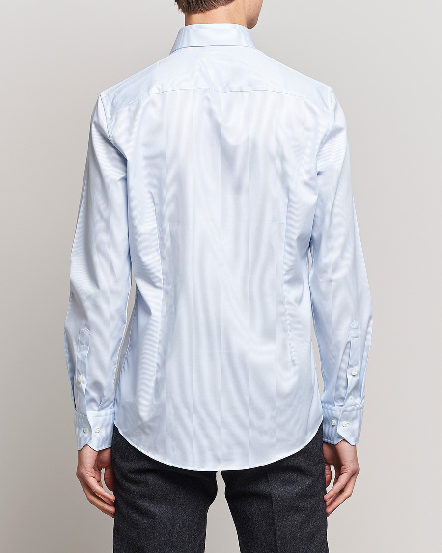 Hombres | Camisas | Stenströms | Slimline Thin Stripe Shirt White/Blue