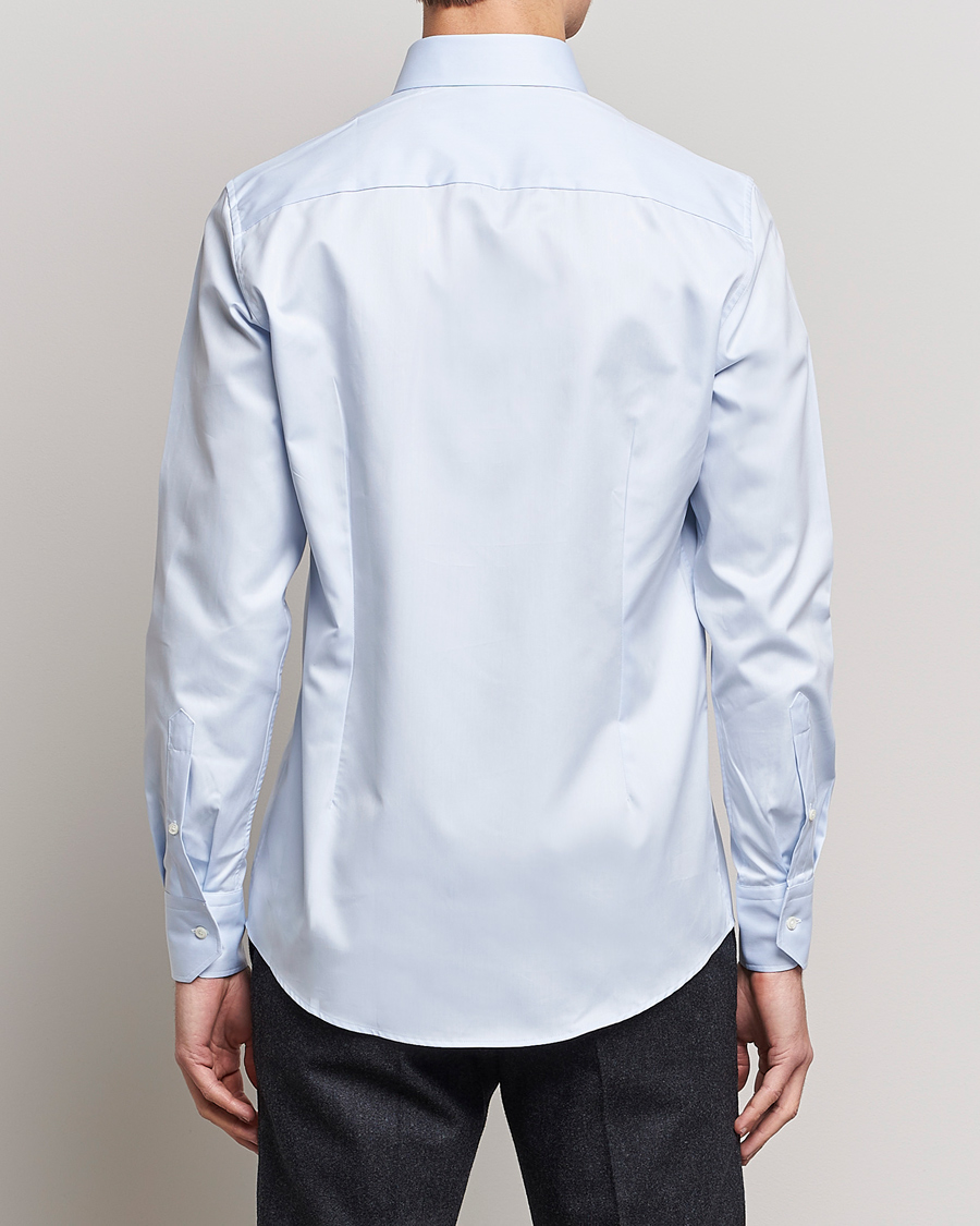 Hombres | Camisas | Stenströms | Slimline Cut Away Shirt Light Blue