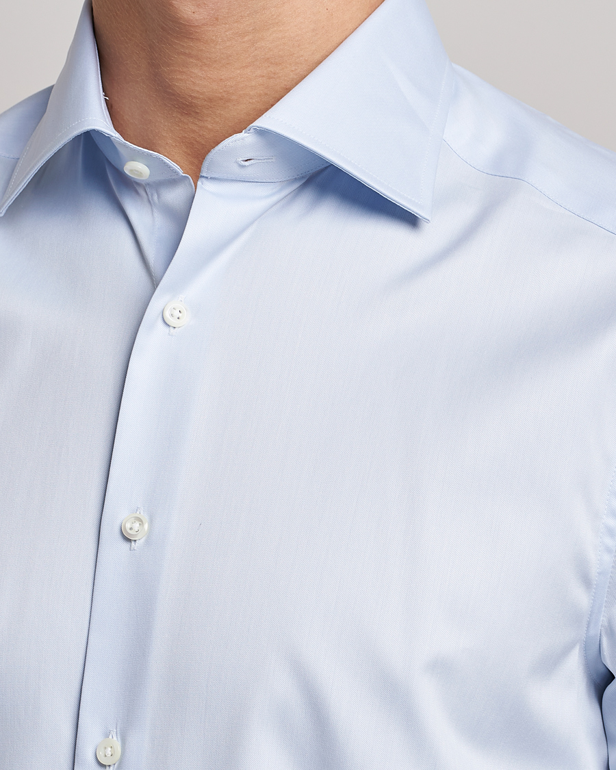 Hombres | Camisas | Stenströms | Slimline Cut Away Shirt Light Blue
