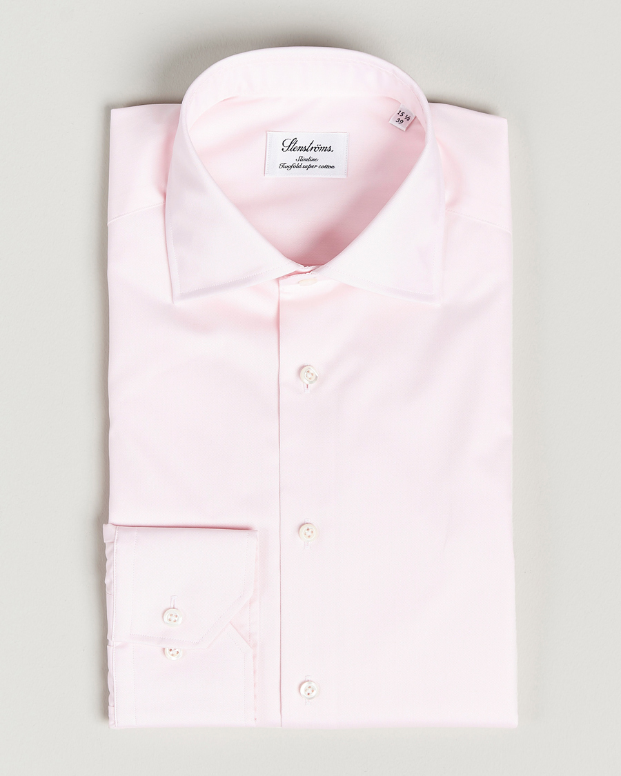 Hombres | Camisas | Stenströms | Slimline Cut Away Shirt Pink