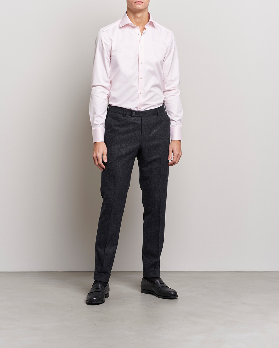 Hombres | Camisas de vestir | Stenströms | Slimline Cut Away Shirt Pink