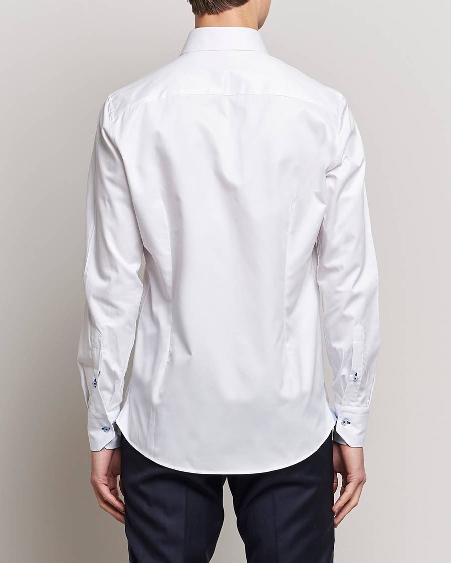 Hombres | Camisas | Stenströms | Slimline Contrast Cut Away Shirt White