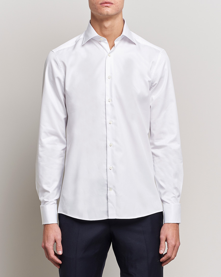 Hombres | Camisas | Stenströms | Slimline Double Cuff White